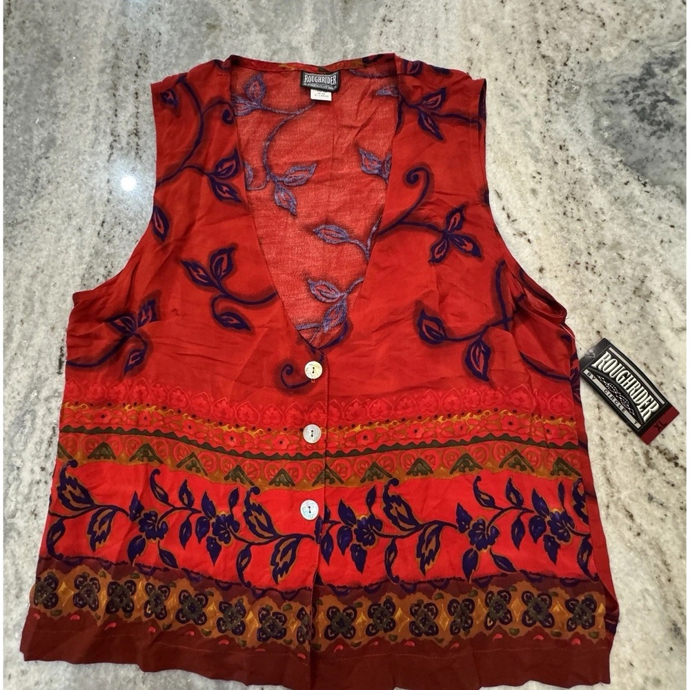 NWT VTG 90s Roughrider By Circle T Best Red Women's Sz XL Deadstock Western Boho